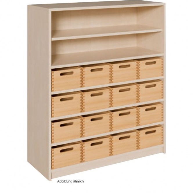 Schränke mit 16 mittleren Massivholzkästen mit SF, 120cm hoch 